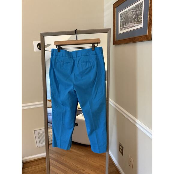 Talbots Petites Signature Pants Womens Size 10P Blue Crop Chino Stretch - Picture 3 of 4
